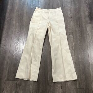 Lafayette 148 cream pink pin stripped wide leg trousers 6